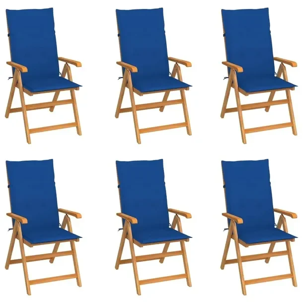 6x Krzesło Ogrodowe Z Poduszkami Zestaw Drewniane Na Taras Balkon Ogród