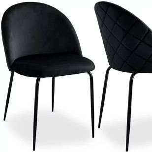 Krzesło aksamitne FARGO Velvet Czarne - Krzesła - miniaturka - grafika 1