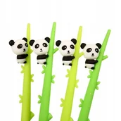 Cienkopisy - Długopisy Miś Panda Silikonowy Cienkopisy Z Pandą Na Bambusie Misio Szkoła - miniaturka - grafika 1