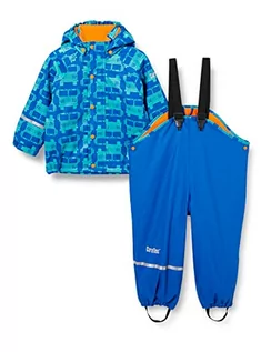 Kurtki i płaszcze dla chłopców - CareTec Dziecięca kurtka przeciwdeszczowa i spodnie przeciwdeszczowe z polarową podszewką w zestawie, niebieski (Oceanblue 706), 128, błękit (AquaBlau), 128 - grafika 1