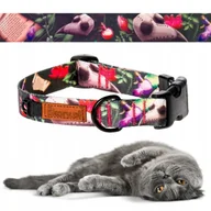 Obroże dla kotów - OBROŻA dla Kota Kotka z KLAMRĄ M 20 mm uKory 34-40 cm FIOLET wzorek - miniaturka - grafika 1