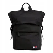Plecaki - Tommy hilfiger plecak tjm daily rolltop backpak czarny - miniaturka - grafika 1