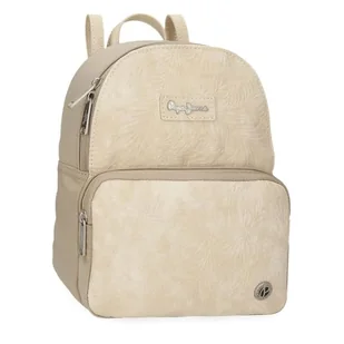 Pepe Jeans Jana Plecak na co dzień Beżowy 20 x 25,5 x 10 cm Poliester z Detalami Ze Sztucznej Skóry by Joumma Bags, beż, Talla única, plecak na co dzień - Plecaki - miniaturka - grafika 1