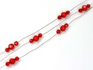 Dekoracje sali - Girlanda z koralikami, bordowy, długość 180 cm, 1 szt GRS3 - miniaturka - grafika 1