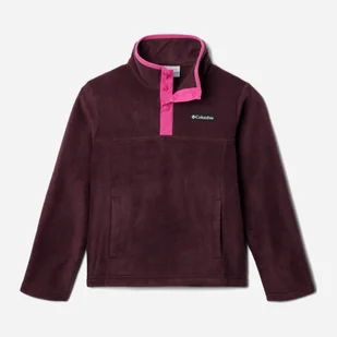 Bluza dla dziewczynki nierozpinana bez kaptura Columbia Steens Mtn II 1/4 Snap Fleece Pull-Over 2087881607 119 cm (XS) Bordowy/Różowy (195981090338) - Bluzy dla dziewczynek - miniaturka - grafika 1