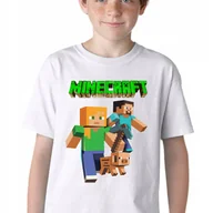 Moda i Uroda OUTLET - P205 KOSZULKA DZIECIĘCA GRA MINECRAFT DLA FANA PREZENT BAWEŁNA JAKOŚĆ 116 - miniaturka - grafika 1