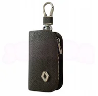 Etui na klucze - SKÓRZANE ETUI na klucze RENAULT logo KLUCZYK brelok ELEGANCKI brąz - miniaturka - grafika 1