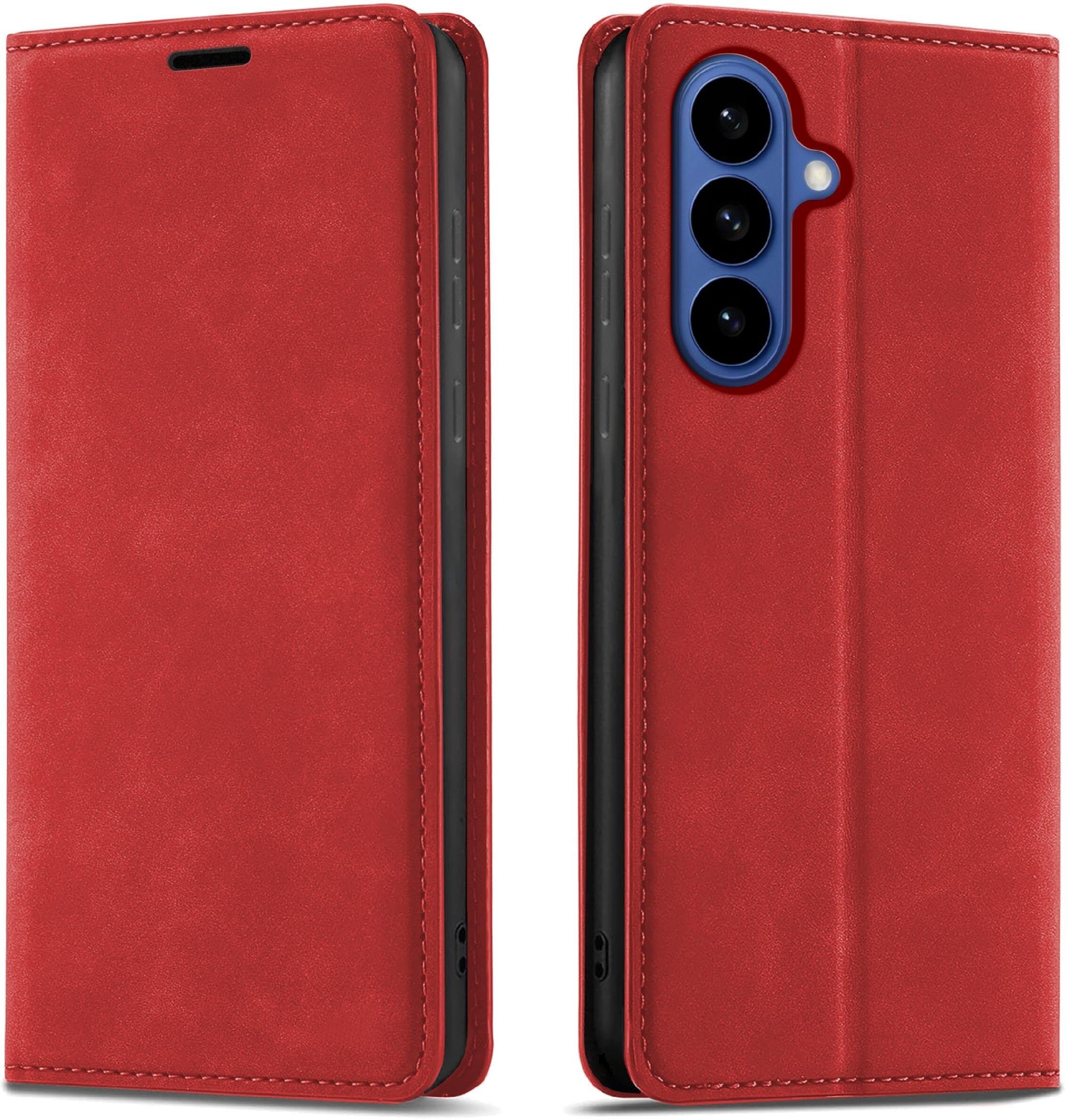 krainaGSM ETUI Z KLAPKĄ do Samsung S26 Zamykane Magnetyczne Skórzane + Szkło 9H