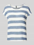 Koszulki i topy damskie - T-shirt o kroju relaxed fit z mieszanki wiskozy model ‘WIDE STRIPE’ - miniaturka - grafika 1