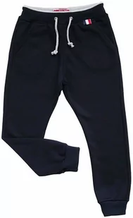 Chłopięce SPODNIE DRESOWE kolor Granatowy z kieszeniami bawełniane ze sznureczkiem Revaj PL 92 - Moda i Uroda OUTLET - miniaturka - grafika 1