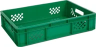 Pojemniki przemysłowe - Artech Pojemnik transportowy EURO 130, ścianki ażurowe, wym. 600 x 400 x 130 mm zielony - miniaturka - grafika 1
