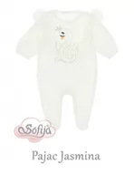 Pajacyki dla niemowląt - Pajac niemowlęcy welur JASMINA ecru 56-68 Sofija, Rozmiar: 68 - miniaturka - grafika 1