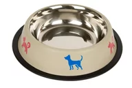 Miski dla psów - Miska metalowa na gumie Pieski Kremowa 1,89L - miniaturka - grafika 1