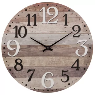 Atmosphera Zegar na ścianę drewniany zegar ścienny z czytelnymi cyframi brązowy 38 cm 158120-brown - Zegary - miniaturka - grafika 1