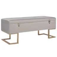 Ławki do przedpokoju - vidaXL Ławka ze schowkiem, 105 cm, szara, aksamitna vidaXL - miniaturka - grafika 1