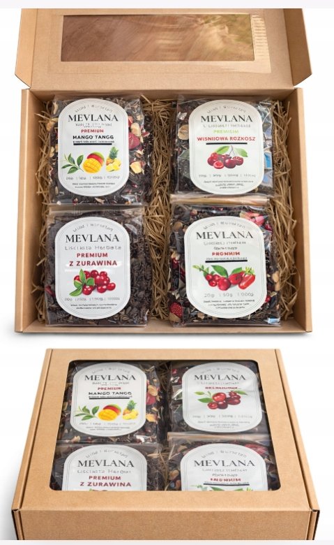 Zestaw 4 Herbat Czarnych Liściastych Owocowych 4x100g Premium