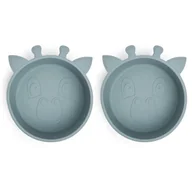 Miseczki i talerzyki dla dzieci - 2 Miseczki Silikonowe Giraf Lead Nuuroo - miniaturka - grafika 1