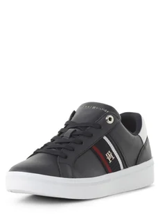 Tommy Hilfiger - Damskie tenisówki ze skóry, niebieski - Trampki damskie - miniaturka - grafika 1