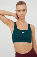 Bielizna sportowa damska - Reebok biustonosz sportowy Workout Ready kolor zielony gładki - miniaturka - grafika 1