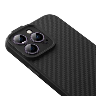 Pancerne etui iPhone 14 Pro Max kompatybilne z MagSafe szkło hartowane Baseus Synthetic Fiber - czarne - Etui i futerały do telefonów - miniaturka - grafika 6