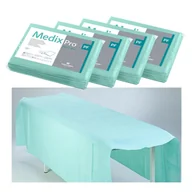 Kosmetyczne akcesoria jednorazowe - Prześcieradło jednorazowe 150cm x 210cm zielone podfoliowane 54g MedixPro 20szt - miniaturka - grafika 1
