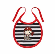 Śliniaki i fartuszki - Śliniak dziewczęcy BAWEŁNIANY w paski czerwony wiązany Captain Mike - miniaturka - grafika 1