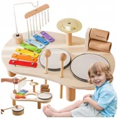 Zabawki sensoryczne - TABLICA MANIPULACYJNA SENSORYCZNA PERKUSJA MUZYCZNA CYMBAŁKI EDUKACYJNA XXL - miniaturka - grafika 1