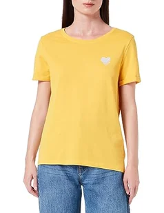 ONLY Damska koszulka Onlkita Life S/S Logo Top Noos, Złoty Rod/nadruk: srebrny brokat serca, XXS - Koszulki i topy damskie - miniaturka - grafika 1