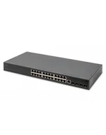 Pozostałe akcesoria sieciowe - Digitus Przełącznik Sieciowy 24 Porty 10 100 1000 + 4Sfp+ Uplink Do 19 Calowych Szaf Serwerowych Funkcjonalność L2+ (DN80223) - miniaturka - grafika 1