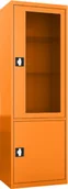 Meble i wyposażenie gabinetów medycznych - MDW/1s.2011 szafa lekarska 1-skrzydłowa 2-komorowa pomarańczowa - miniaturka - grafika 1