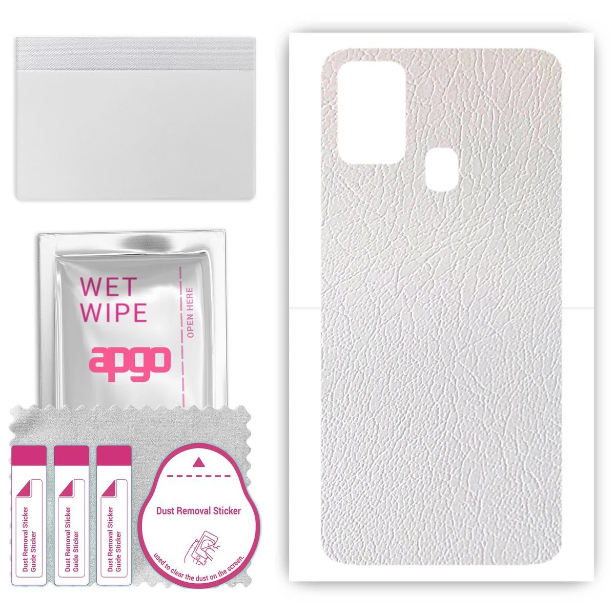 Folia naklejka skórka strukturalna na TYŁ do Samsung Galaxy M21s - Skóra Biała - apgo SKINS