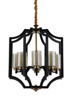 Lampy sufitowe - Lumina Deco Deco LAMPA WISZĄCA LOFT CZARNO-MOSIĘŻNA VIGATTO W8 LDP 1224-8 (BK+MD) - miniaturka - grafika 1