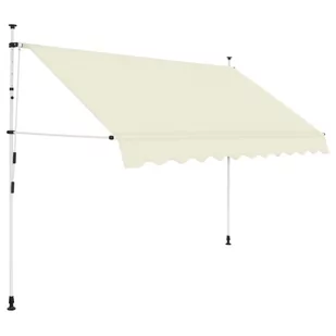 vidaXL Markiza zwijana ręcznie, 300 cm, kremowa - Markizy - miniaturka - grafika 1