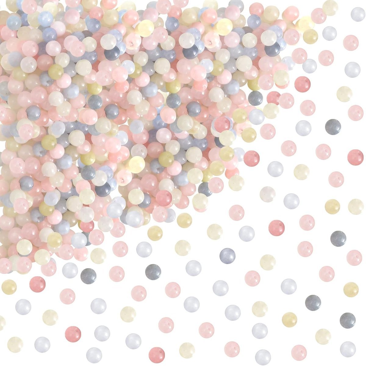 TOAOB Koraliki z kamienia naturalnego, 4 mm, koraliki morganitowe, okrągłe, kamień szlachetny, luźny, dystansowy, kryształ, do produkcji biżuterii, ..