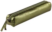 Piórniki - Clairefontaine 400007C - Piórnik skórzany etui na długopisy slim 4x2,5x19,5 cm, kolor zielony - miniaturka - grafika 1