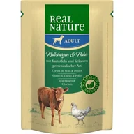 Mokra karma dla psów - REAL NATURE Adult Saszetki Serca cielęce i kurczak 12x300 g - miniaturka - grafika 1