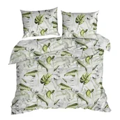 Pościel - Pościel 220x200 cm Ellen Monstera bawełna zielono-biała - miniaturka - grafika 1