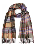 Apaszki i szaliki damskie - TRAVELIN' Szal w kolorze beżowo-fioletowo-oliwkowym - miniaturka - grafika 1