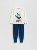 Skarpetki dla dzieci - Reserved - Dwuczęściowa piżama z nadrukiem - granatowy - miniaturka - grafika 1