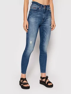 Spodnie damskie - Tommy Jeans Jeansy Shape DW0DW10320 Granatowy Skinny Fit - grafika 1