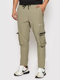 Spodnie męskie - Addict Night Spodnie materiałowe MTR-NAAPOLLOD Beżowy Regular Fit - grafika 1