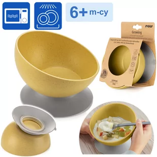 Miseczka z przyssawką dla dzieci BLW bezpieczna EKO Growing REER - Sztućce dla dzieci - miniaturka - grafika 1