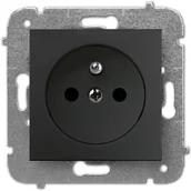 Gniazdka elektryczne - Elektro-Plast Gniazdo pojedyncze z uziemieniem Carla czarne - miniaturka - grafika 1