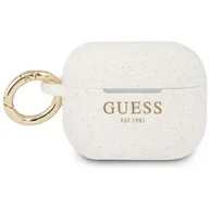 Akcesoria do słuchawek - GUESS Silicone Glitter do Apple AirPods Pro Biały - miniaturka - grafika 1
