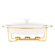 Lumarko Lumarko Naczynie Do Serwowania Owalne 1,4 L Na Podgrzewaczu W Kolorze Złotym! 020101228 Alt