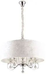 LAMPA WISZĄCA LISSE klasyczna ze srebrną oprawą i szklanymi kryształami - Lampy sufitowe - miniaturka - grafika 1