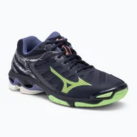 Buty sportowe męskie - Buty do siatkówki Mizuno Wave Voltage evening blue/tech green/lolite - miniaturka - grafika 1