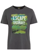 Koszulki męskie - Camel Active T-Shirt Męski, Grafitowy Szary., M - miniaturka - grafika 1