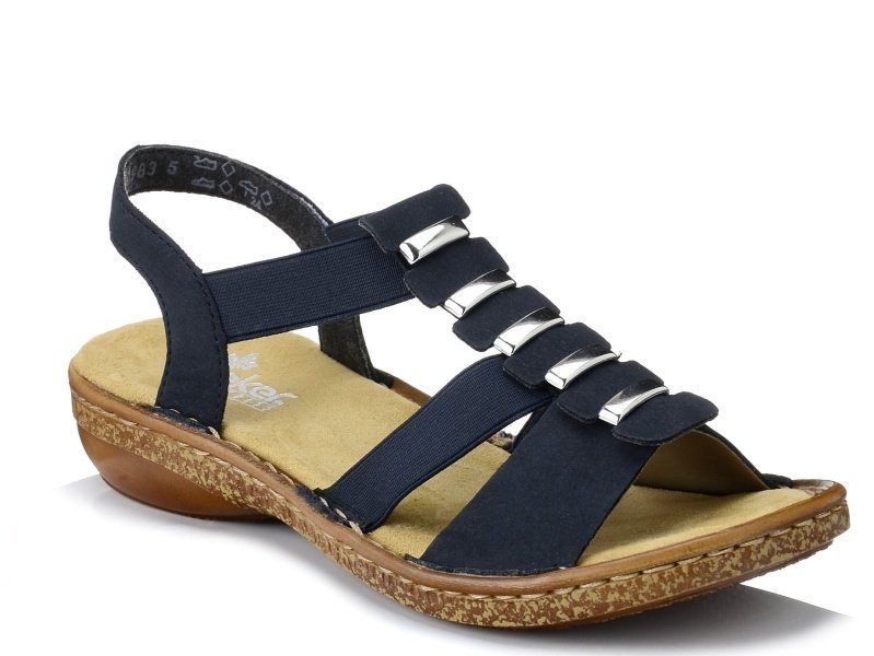 Sandały damskie Rieker 62850-14 granatowe płaskie-36