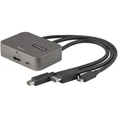 Adaptery i przejściówki - StarTech CDPHDMDP2HD adapter kablowy 0,27 m HDMI + USB HDMI + Mini DisplayPort + USB Type-C Czarny, Srebrny - miniaturka - grafika 1